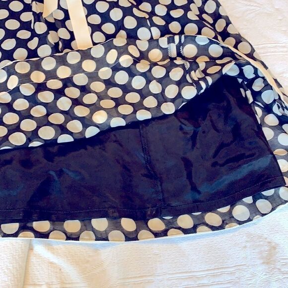 Euc Zara Basic cotton silk lined polka dot skirt size small - Picture 3 of 3